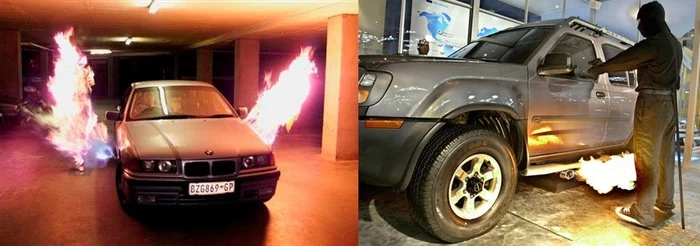 BMW Blaster by Charles Fourier. Flamethrower as a weapon of self-defense - Weapon, Self defense, Flamethrower, South Africa, Anti-theft system, Video, Longpost, Crime