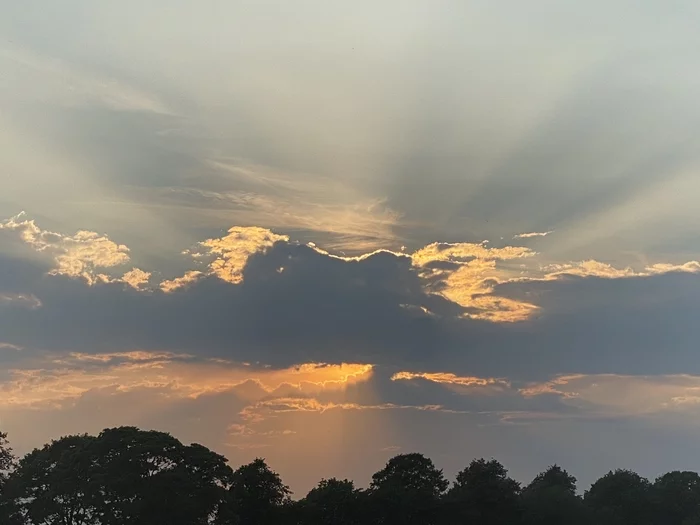 Sunset behind the clouds - My, The sun, Sunset, beauty, Nature