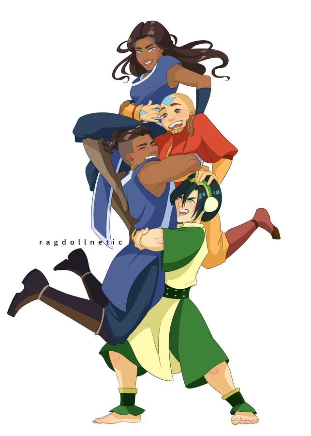 Group hugs! - Avatar, Avatar: The Legend of Aang, Toph Beifong, Sokka, Aang, Qatar, Hugs, Art, Cartoons