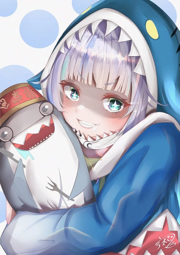 Gawr Gura Set - Аниме, Anime Art, Gawr Gura, Hololive, Акула, Плюшевые игрушки, Длиннопост