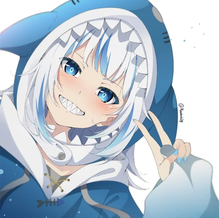 Gawr Gura Set - Аниме, Anime Art, Gawr Gura, Hololive, Акула, Плюшевые игрушки, Длиннопост