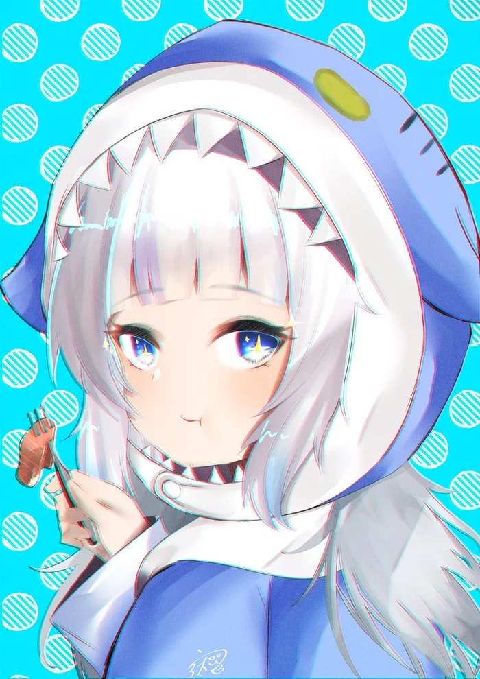 Gawr Gura Set - Аниме, Anime Art, Gawr Gura, Hololive, Акула, Плюшевые игрушки, Длиннопост