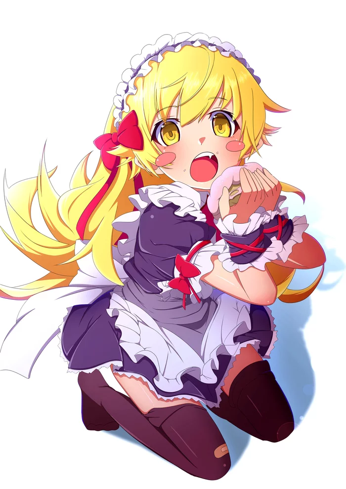 Found my sweetness) - Anime art, Donuts, Loli, Monogatari series, Shinobu oshino, Drawdream1025