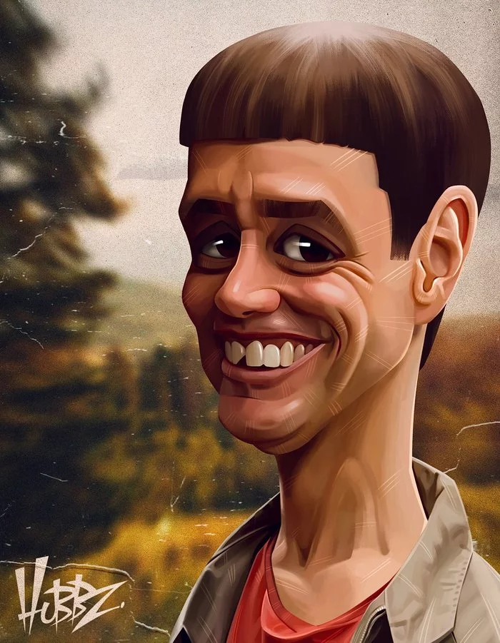 Lloyd Christmas - Digital drawing, Sketch, Jim carrey, Lloyd, Dumb and Dumber (film), Art, Twitter, Longpost