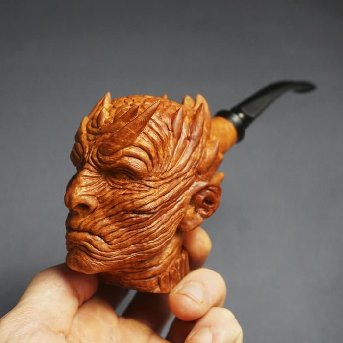 Smoking pipe based on the Game of Thrones - King of the Night - The photo, Smoking, Smoking pipe, Needlework without process, Wood carving, Game of Thrones, King of the night, Reddit