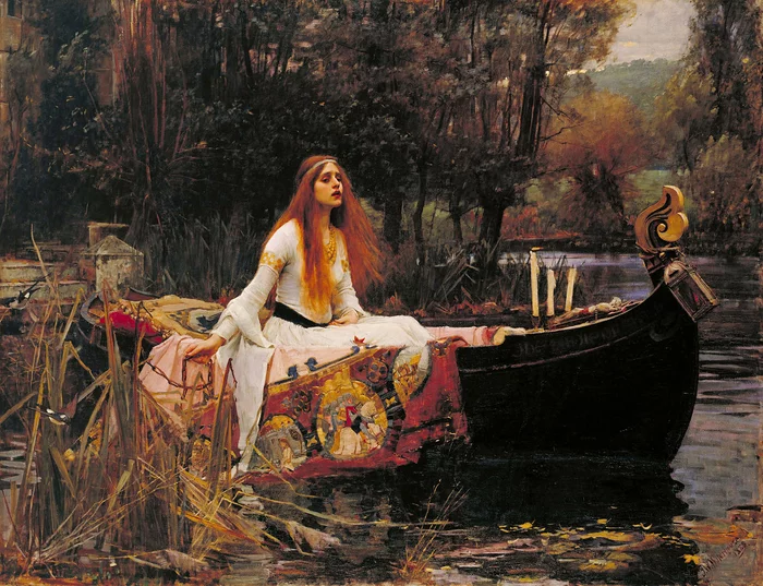 The Lady of Shalott by Waterhouse, or a beautiful legend of old England. Considering the details - My, Painting, Painting, Pre-Raphaelites, Art, John William Waterhouse, Oil painting, Artist, Lancelot, Legend, Beautiful girl, Longpost