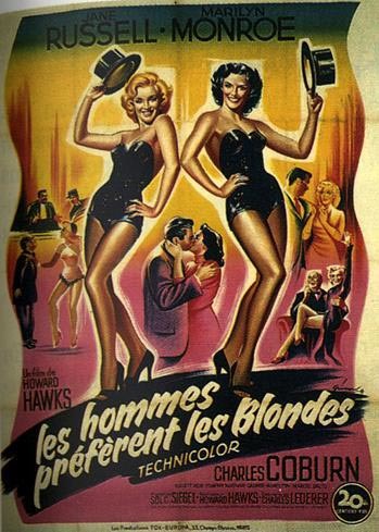 MM in the film Gentlemen Prefer Blondes (V) Cycle Magnificent Marilyn Part 287 - Cycle, Gorgeous, Marilyn Monroe, Beautiful girl, Actors and actresses, Celebrities, Blonde, 50th, , 1953, Movies, Hollywood, Musical, Comedy, Poster, USA, 20th century, Cinema, Gentlemen prefer blondes