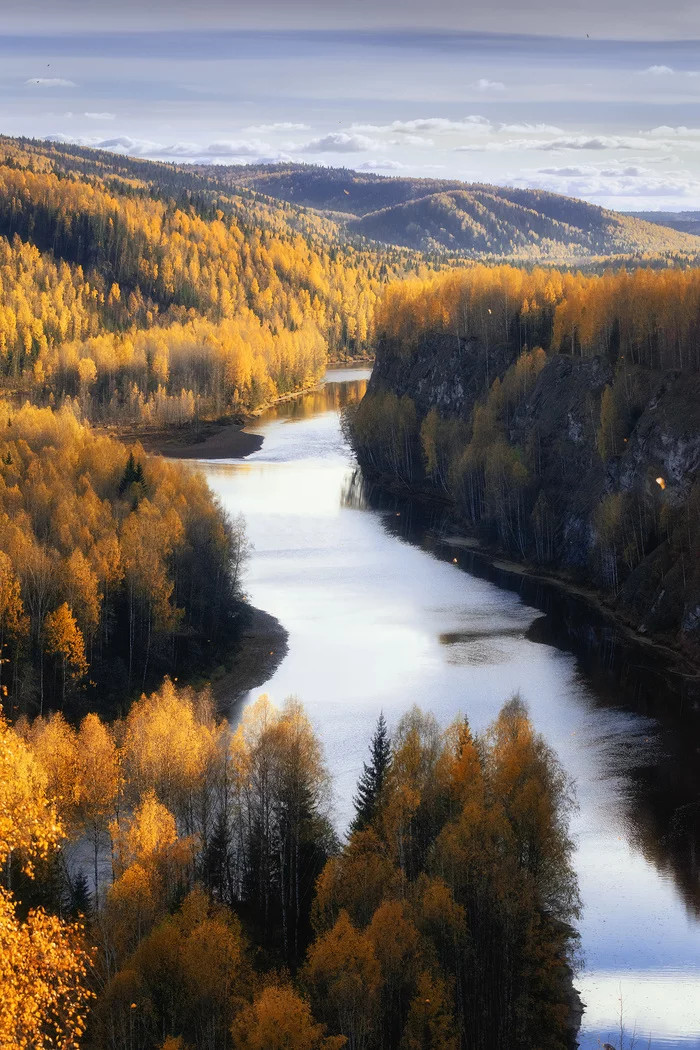 Разрез Рассольный, Пермский край - Моё, Фотография, Пермский край, Осень, Природа, Березы, Красота, Красота природы, Скалы, Лес, Река, Урал, Россия