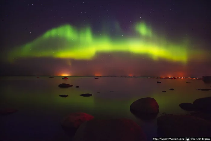 Hunting for the northern lights in St. Petersburg - My, Polar Lights, Shine, The photo