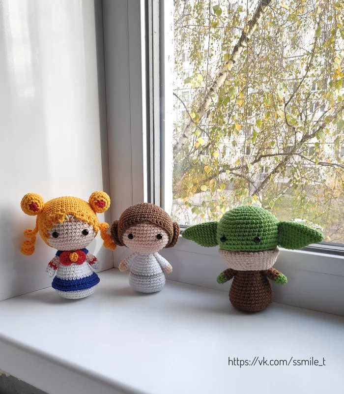 knitted mood - My, Friday tag is mine, Sailor Moon, Star Wars, Yoda, With your own hands, Knitted toys, Amigurumi, Princess Leia, , Needlework without process, Anime