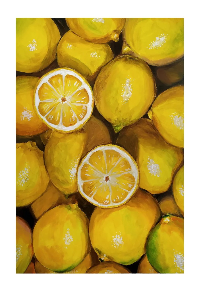 Gouache lemons - My, Painting, Gouache, Art, Illustrations, Lemon