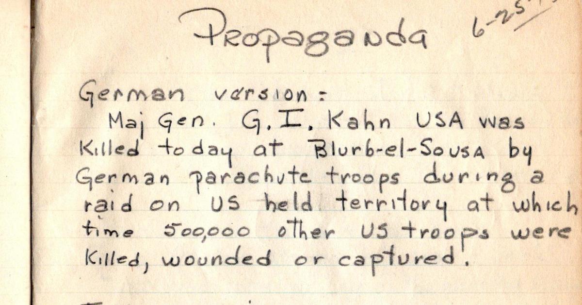 From the diary of an American soldier in 1943 - 