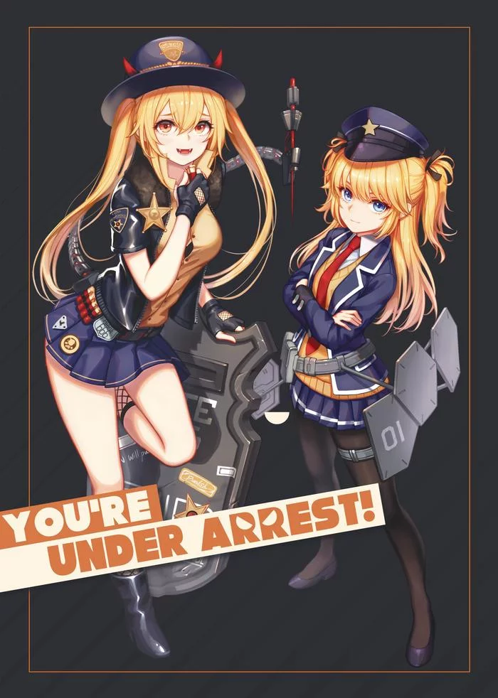 You are under arrest! - Anime, Anime art, Girls frontline, M870, Super shorty