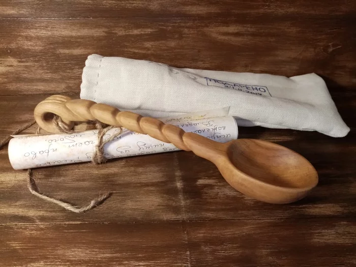 Ложка из НИИЧаВо - Рукоделие без процесса, Длиннопост, Подарки, Деревянная ложка, Моё