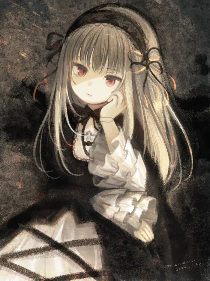 Куколка - Rozen Maiden, Suigintou, Anime Art, Аниме, Арт