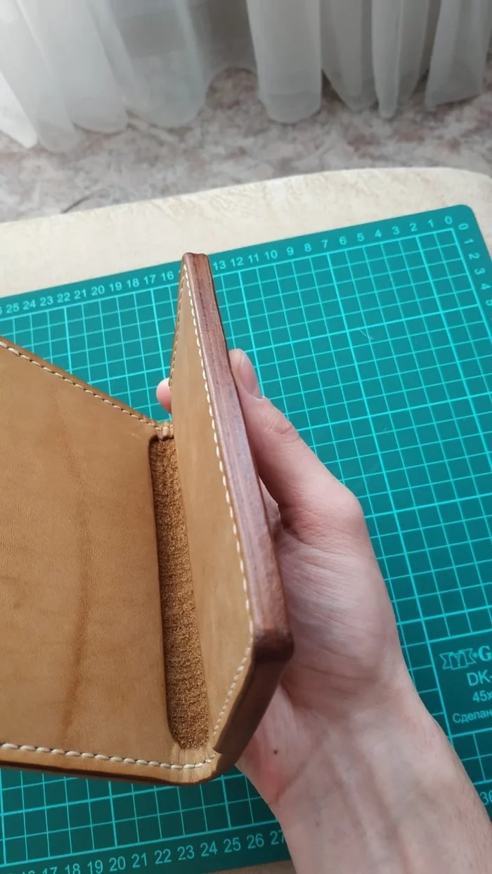 Thick skin again - My, Leather, Needlework without process, Wallet, Longpost