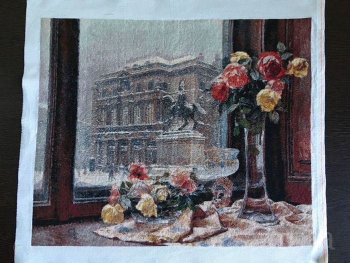 I embroidered the picture Vienna Snowfall with a cross - My, Cross-stitch, Chimera