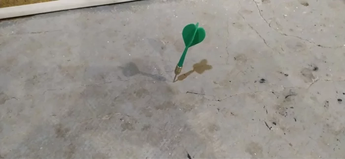 Dart and concrete floor... - My, Darts, Concrete