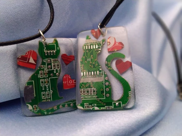 Friday cats - Printed circuit board, Rukozhop, Epoxy resin, With your own hands, cat, My