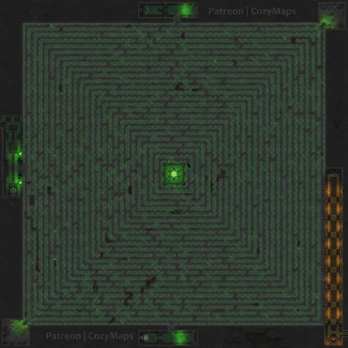 Map for Dungeons and Dragons - Huge underground labyrinth [60x60] - My, Dungeons & dragons, Cards, Tabletop role-playing games, Maze, Mystery