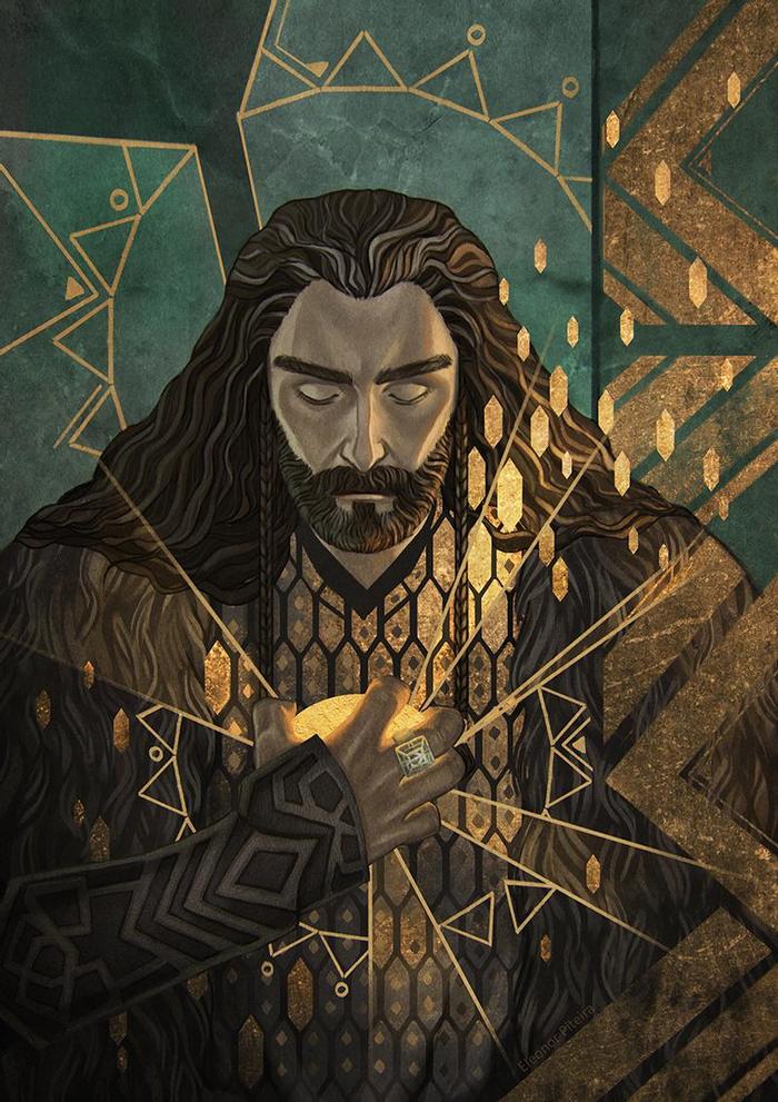 King under the Mountain - Thorin, Thorin Oakenshield, Gnomes, Middle earth, The hobbit, Fantasy, Art, Drawing, , Arkenston