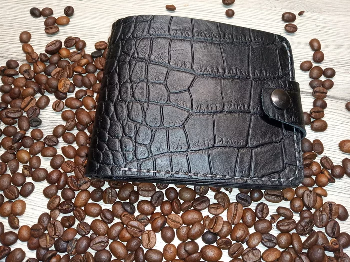 DIY men's leather wallet - My, Needlework without process, Wallet, Longpost, Leather products, Leather