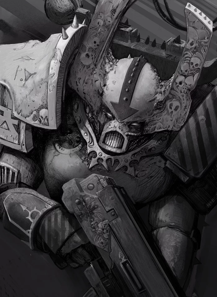 Chaos Space Marine - Art, Wh Art, Warhammer 40k, Chaos space marines