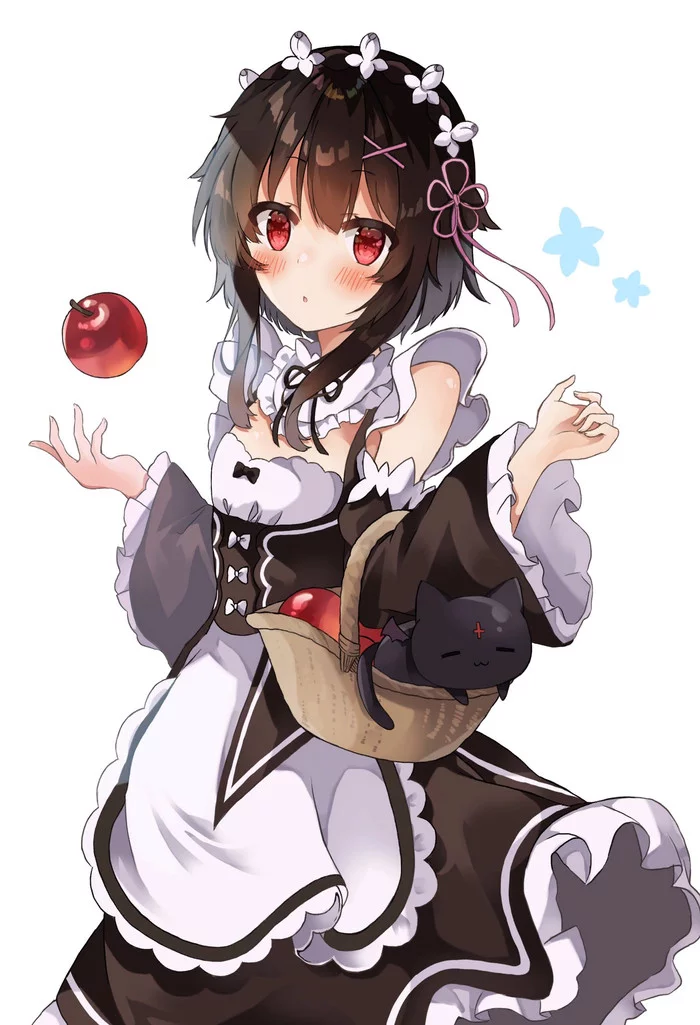 Maidgumin - Re: Zero Kara, Konosuba, Megumin, Chomusuke, Anime art, Anime, Crossover, Housemaid