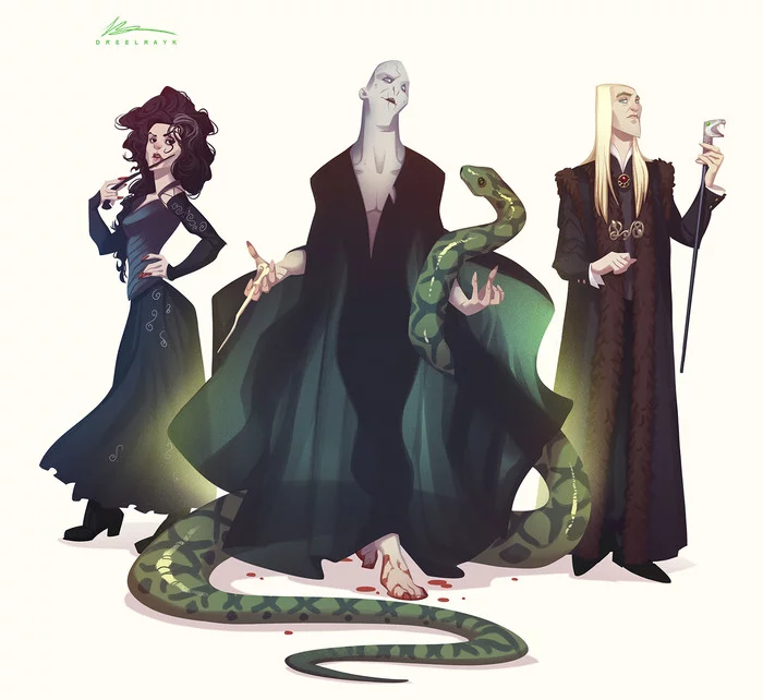 HP - Cartoon Vol.3 - Harry Potter, Voldemort, Bellatrix Lestrange, Lucius Malfoy, Peter Pettigrew, Longpost, Professor Quirrell, Art, Dreelrayk