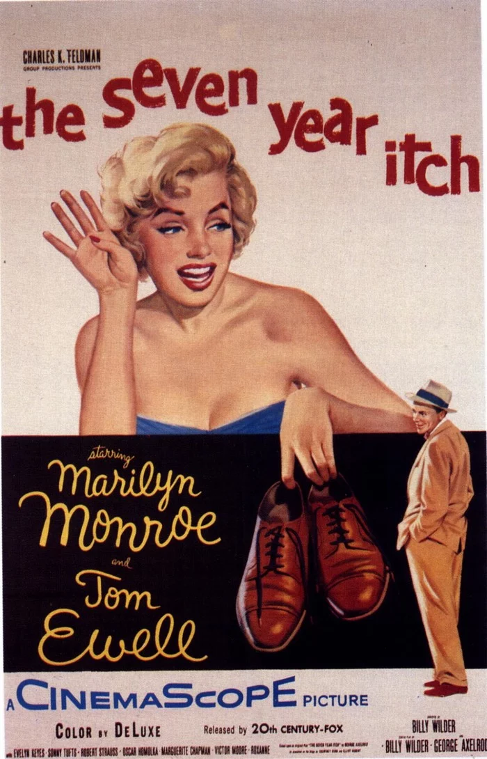 MM in the film Seven Years of Desire (III) Cycle Magnificent Marilyn 304 part - Cycle, Gorgeous, Marilyn Monroe, Beautiful girl, Actors and actresses, Celebrities, Blonde, 50th, , Movies, Hollywood, Poster, USA, 20th century, Comedy, 1955