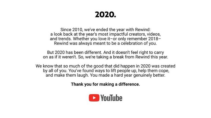 YouTube Rewind 2020 YouTube, 2020, Rewind