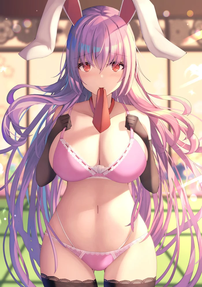 Reisen - NSFW, Anime art, Art, Erotic, Hand-drawn erotica, Touhou, Animal ears, Reisen udongein inaba, Underwear, Breast