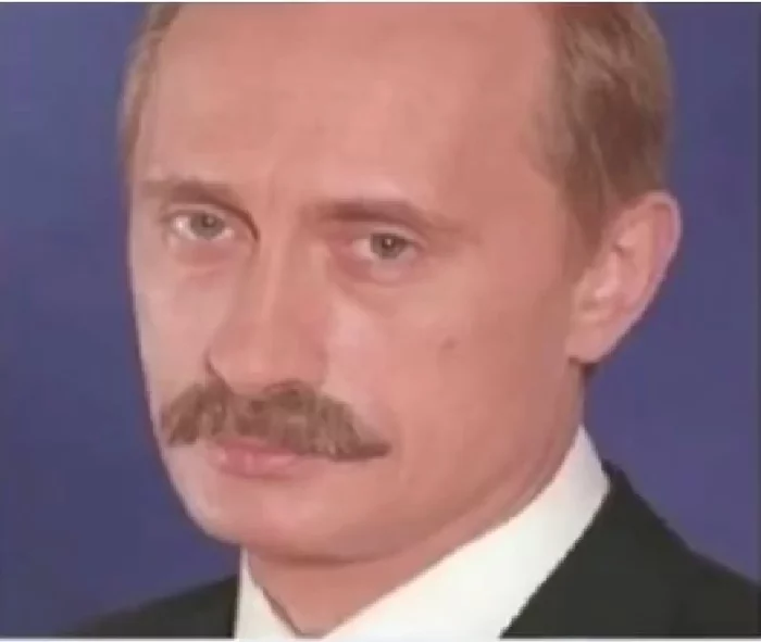 Putin with a mustache))) - My, Humor, Vladimir Putin