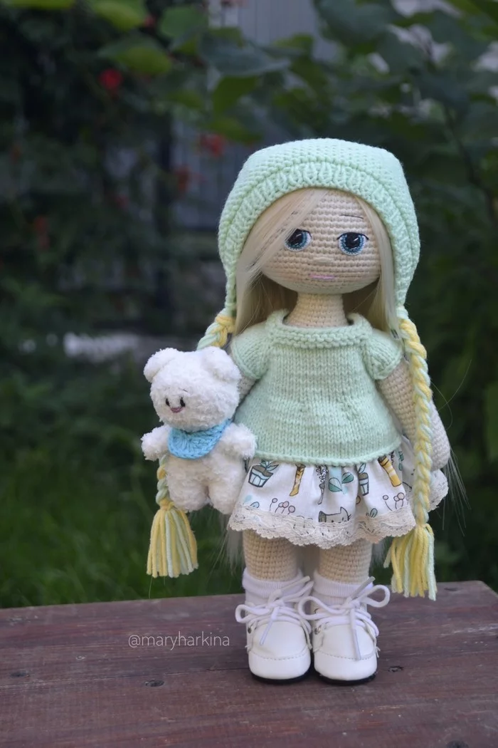 Knitted doll - My, Crochet, Doll, Needlework without process, Longpost