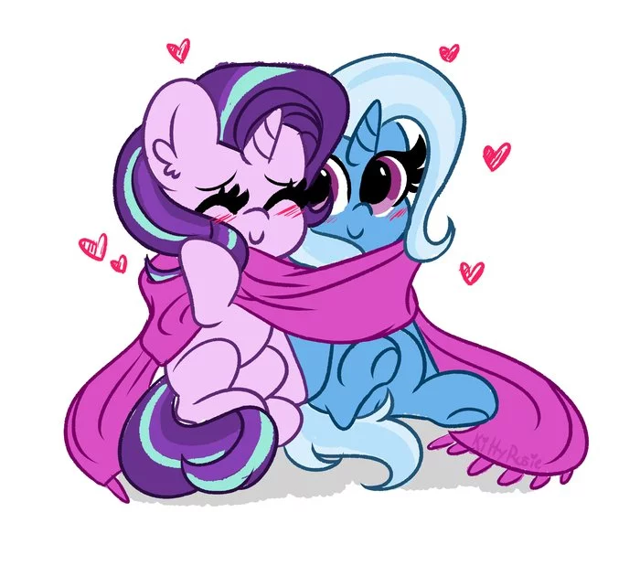 Поньки - My Little Pony, PonyArt, Starlight Glimmer, Trixie, MLP Lesbian, Шиппинг