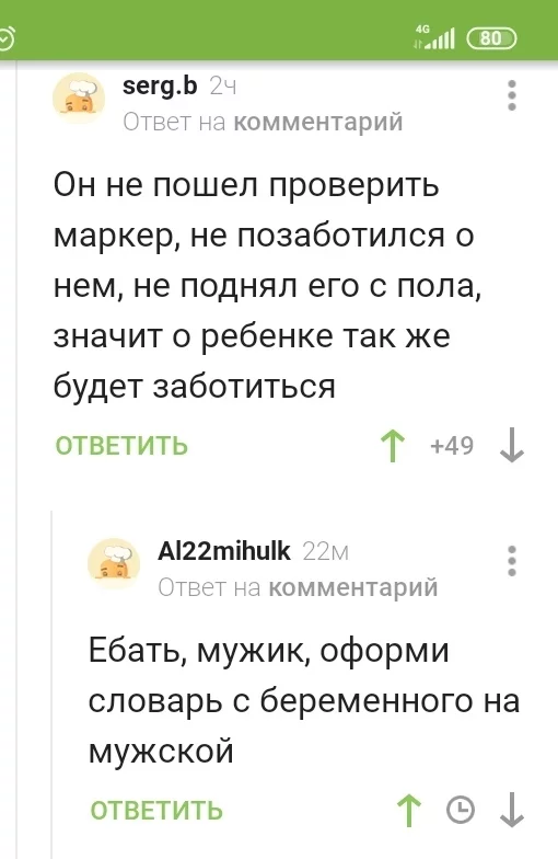 Словарик - Комментарии на Пикабу, Беременность, Словарь, Скриншот