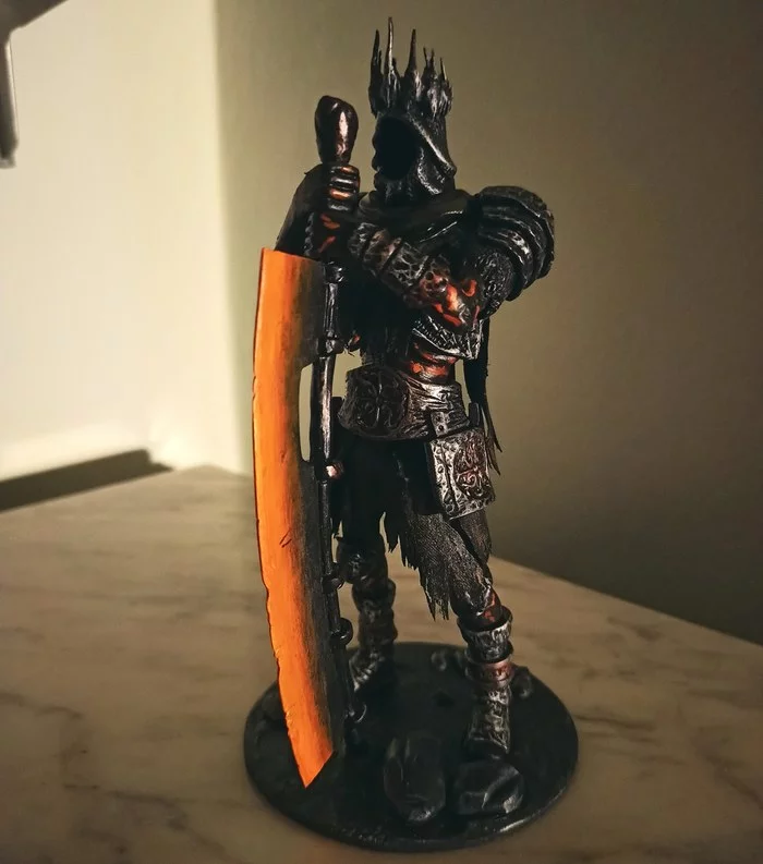 Post #7839648 - My, Sculpture, Polymer clay, Sculpting, Supersculpey, Dark souls 3, Dark souls, Figures, Figurines, Statuette, The statue, Yhorm the Giant, Longpost, Needlework without process
