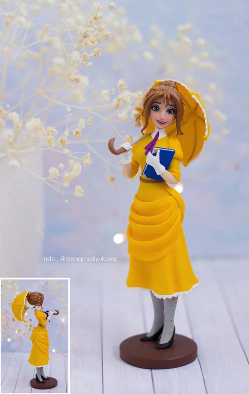 Disney princesses made of polymer clay, part 2 - My, Disney princesses, Polymer clay, Figurines, Longpost, Tarzan, Jane Porter, Needlework without process