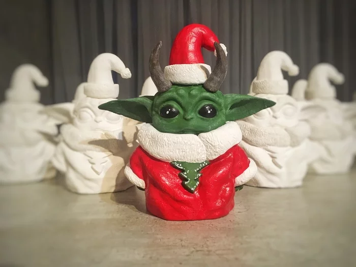 Here is such a cute baby Yoda made for gifts for the New Year - My, Yoda, Star Wars, Presents, New Year, Father Frost, Santa Claus, 2021, Video