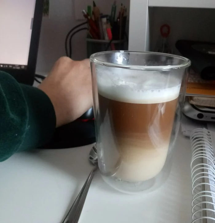 Coffee with foam - My, Coffee, Homeoffice