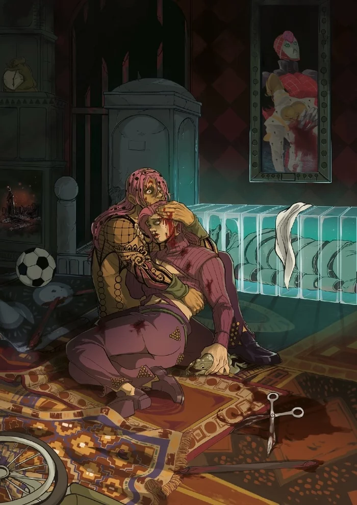 Diavolo the Terrible and his Boy Doppio - Anime, Anime art, Diavolo, Vinegar Doppio, Jojos bizarre adventure