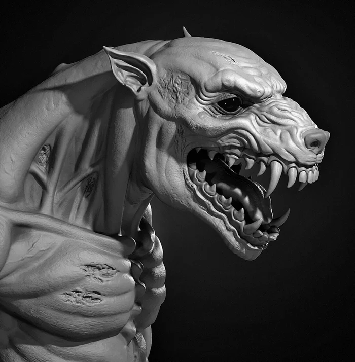 Собачка - Zbrush, Скульптинг, 3D, Собака