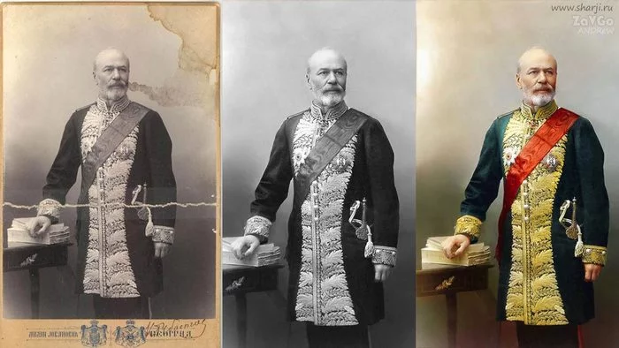Post #8012679 - Longpost, Artistic reconstruction, Historical reconstruction, Historical figures, Black and white photo, Retouch, Historical photo, Coloring, Colorization, Recovery, Photo restoration