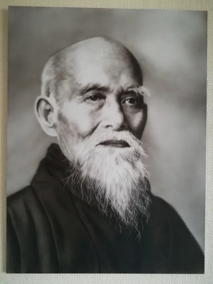 Morihei Ueshiba. - My, Morihei Ueshiba, Airbrushing, Portrait