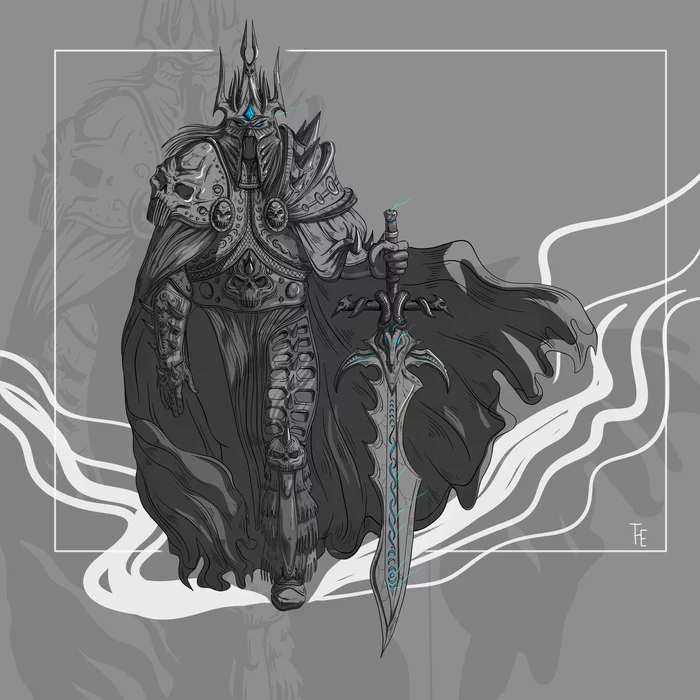 Fanart Arthas - My, Digital drawing, Art, Arthas Menethil, Warcraft