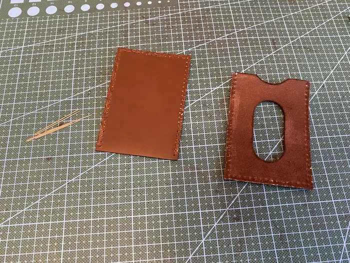 Shielded leather case for pass (experiment) - My, Leather products, Folk art, Longpost