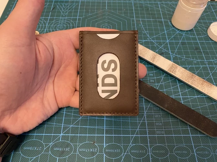 Shielded leather case for pass (experiment) - My, Leather products, Folk art, Longpost
