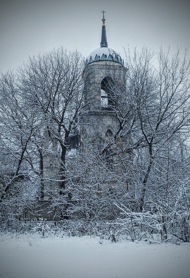Bell tower in the village of Bykovo, Moscow region - My, Temple, Moscow region, Bell tower, Winter