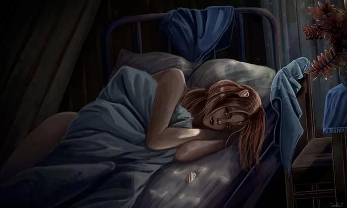 Half an hour until dawn... - Endless Summer (visual novel), Visual novel, Camp owlet, Alisa Dvachevskaya, Art, Fan art