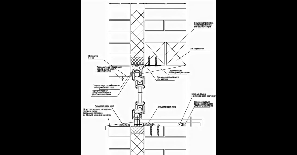 Четверть в кирпичной кладке. Узел крепления оконного блока в трехслойной стене. Узел крепления оконного блока. Узел установки окна в кирпичную стену с утеплителем. Узел примыкания окна к трехслойной стене.